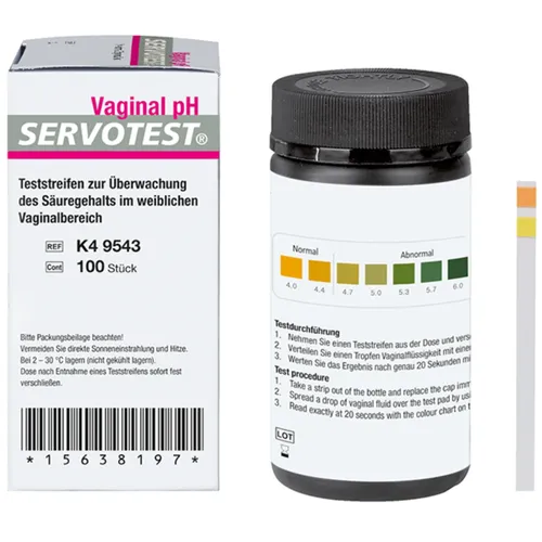 SERVOTEST Vaginal pH Teststreifen Indikatorstreifen präzise Messung Farbskala