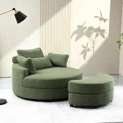 YHL Voyura Lounge Sessel Q-MYD-2306-LIGHTGREEN - Moderner Komfort in Hellgrün - Sessel im modernen Stil, gepolstert mit hochwertigem Leinenstoff und ergonomischen Kissen für optimalen Sitzkomfort. Die Fußstütze bietet praktische Ablagefunktionen und verleiht deinem Raum einen frischen Farbtupfer.