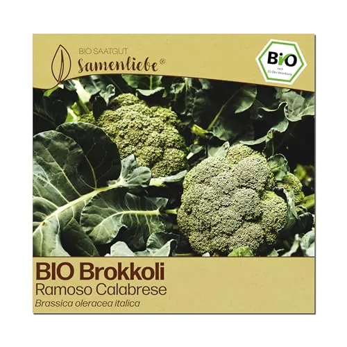 Samenliebe BIO Brokkoli Samen | italienischer Calabrese Brokkoli - Ramoso - winterhart & verzweigt - samenfestes BIO Saatgut