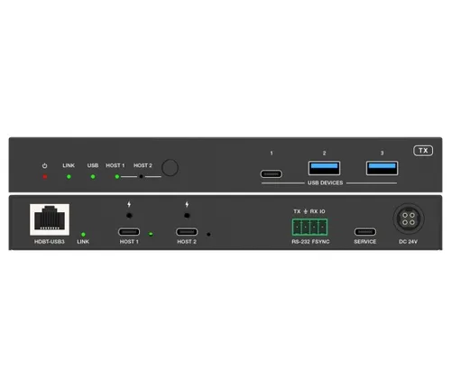 Vivolink VLUSBCEXT2X2 KVM-Extender - Effizienter KVM-Extender für USB und HDMI, ideal für professionelle Anwendungen. Überträgt hochauflösende Videos und ermöglicht eine einfache Steuerung von zwei PCs.