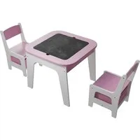 Juskys Kindersitzgruppe Milou - 2 Stühle, 1 Tisch aus Holz