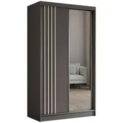 Altdecor Kleiderschrank mit Schiebetüren und Spiegel - Kleiderschränke mit kratzfester Möbelplatte und geräuschlosem Mechanismus, ideal für ein aufgeräumtes Schlafzimmer und optische Raumvergrößerung.
