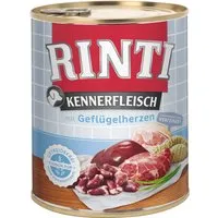 Rinti Kennerfleisch Hundenassfutter Adult 800 g Geflügelherzen - Hundefutter mit hochwertigen Geflügelherzen, ideal für ausgewachsene Hunde, fördert die Gesundheit und das Wohlbefinden.