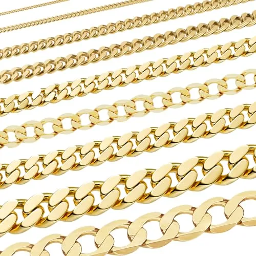 hoplo holzenplotz Edle massive Goldkette 333-8 Karat - Hochwertige Panzerkette aus 333-8 Karat Gold, 60 cm lang, 4,5 mm breit. Ideal für Damen und Herren, Juwelier Qualität, diamantiert und hochglanzpoliert für zeitlose Eleganz.