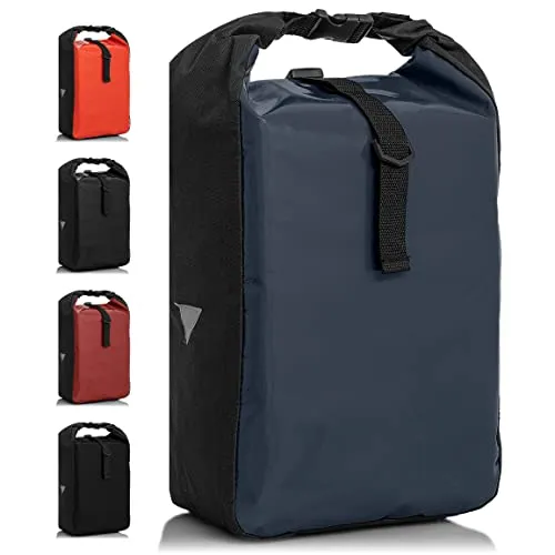 BÜCHEL Fahrradtasche für Gepäckträger - Wasserabweisende Gepäckträgertasche aus robustem Tarpaulin, ideal für bis zu 10kg. Mit Reflexmaterial für optimale Sichtbarkeit und seitlicher Netztasche für Getränke.