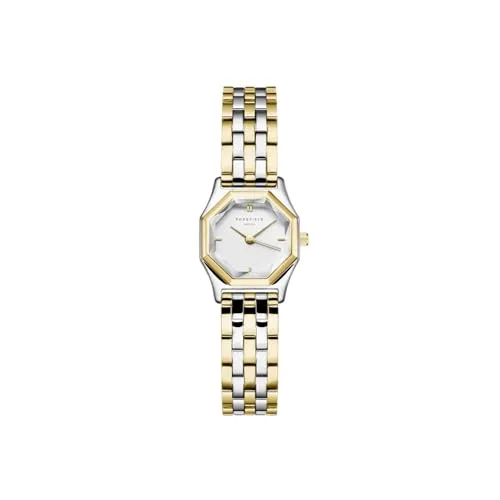 ROSEFIELD Quarzuhr Gemme Duotone - Elegante Armbanduhr für Frauen mit japanischem Quarzwerk und perlmuttfarbenem Zifferblatt. Wasserdicht bis 3 bar und mit einem stilvollen Edelstahlarmband für perfekten Tragekomfort.