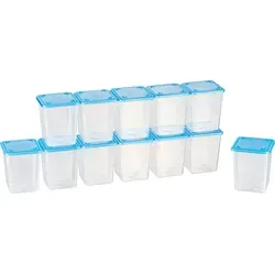 Kigima Frischhaltedose MiraHome blau - 12er Set, 0,25 Liter - Frischhaltedosen aus BPA-freiem Kunststoff, ideal zum luftdichten Lagern und Einfrieren. 100% auslaufsicher, stapelbar und mikrowellengeeignet (ohne Deckel). Perfekt für die Aufbewahrung von flüssigen Lebensmitteln.