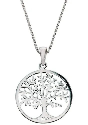 Firetti Kette mit Anhänger aus Silber 925 - Elegante Panzerkette mit abnehmbarem Baum-Anhänger aus Sterlingsilber, ideal für jeden Anlass und das perfekte Geschenk zu Geburtstag oder Weihnachten. Gesamtlänge 45 cm.
