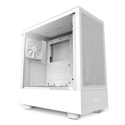 NZXT H5 Flow - White - PC-Gehäuse, ATX Full Mid Tower mit optimaler Luftzirkulation für hohe Kühlleistung und stilvolles Design.