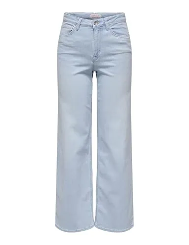ONLY Onlmadison Blush Hw Wide DNM Cro495 Noos Jeans - Jeans für Jugendliche mit weiterem Beinschnitt, Gürtelschlaufen und hoher Taille für einen modischen Look und besten Tragekomfort.