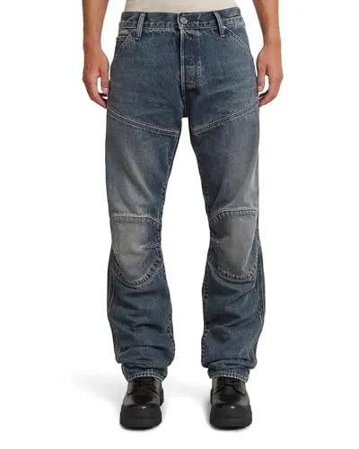 G-STAR Men's Elwood 3D Regular Jeans, Blau, 31 W/32 L - Stylische 3D-Jeans mit Knopfverschluss und verbessertem Schnitt. Ausgestattet mit praktischen Eingrifftaschen und aufgesetzten Gesäßtaschen für einen modernen Look.