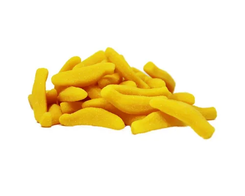 Fruchtgummi Bären & Co. Süßigkeit, Fruchtgummi Bananen fruchtig süß Gold gelb gezuckert halal 300g