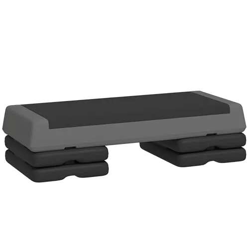SPORTNOW Fitness-Stepper, Höhenverstellbar für Zuhause - Fitness-Kleingeräte: Optimieren Sie Ihr Workout mit einem höhenverstellbaren Stepper (10,5/15,5/20,5 cm) für sicheres Steppen und bis zu 250 kg Tragkraft. Ideal für effektives Training zu Hause.