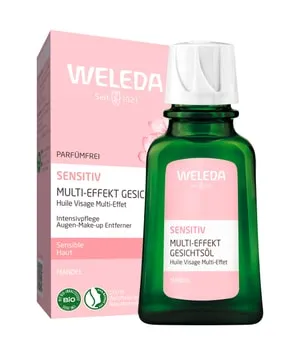 Weleda Sensitiv Multi-Effekt Gesichtsöl Mandel - Tagespflege mit beruhigendem Bio-Mandelöl, ideal für empfindliche Haut und zur Entfernung von wasserfestem Augen-Make-up.