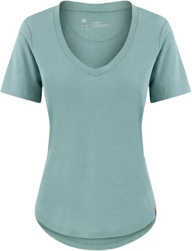 Tentree Womens Treeblend V-Neck T-Shirt tourmaline blue heather - Größe XS