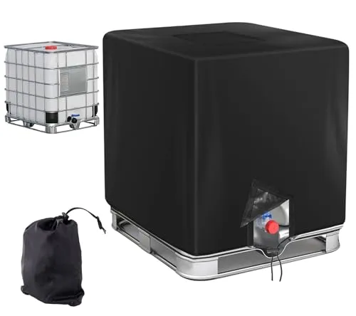Wassertank Schutzabdeckung für IBC 1000L – Wetterfeste Abdeckplane für Regentonne - Robuste Abdeckung aus hochwertigem, wasserdichtem Polyestergewebe schützt IBC-Container vor Witterungseinflüssen. Passgenau für 120x100x116 cm, ideal für den ganzjährigen Einsatz im Freien.