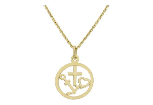 JuwelmaLux Kettenanhänger Glaube, Liebe, Hoffnung 333/000 Gold - Eleganter Kettenanhänger aus 8 Karat Gold, poliert und feminin, inkl. edlem Schmucketui – ein perfektes Geschenk für besondere Anlässe.