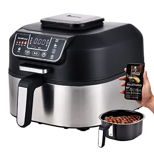 MasterPRO Smokeless Grill - Elektrogrill mit 1760W Leistung, 5-in-1 Funktion für Barbecue-Geschmack ohne Rauch und 75% weniger Fett