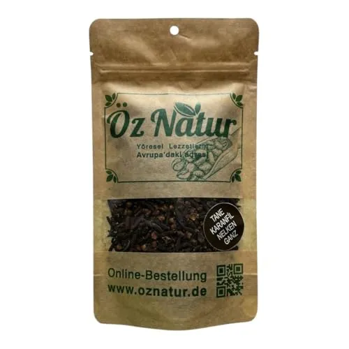 Öz Natur Gewürznelken ganz - 100g - 100g ganze Gewürznelken aus der Türkei, ideal für aromatische Gerichte. Halal-zertifiziert und ohne Alkohol, perfekt für die kreative Küche.