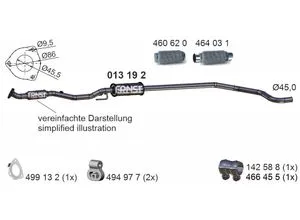 ERNST Mittelschalldämpfer für Opel Corsa E - Auspuffanlagen & Zubehör, langlebiger Mittelschalldämpfer für Opel Corsa E mit 2400 mm Länge, ideal für eine verbesserte Fahrzeugleistung.