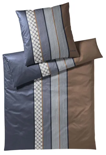JOOP! Cornflower Stripes 4069 Bettwäsche, 200 x 220 cm - Hochwertige Mako-Satin Bettwäsche in Deep Ocean, vereint modernes Design mit Komfort für erholsame Nächte. Ideal für stilvolle Schlafzimmer.