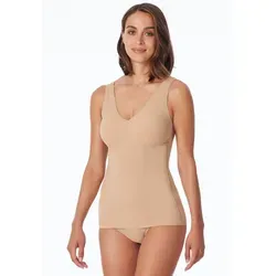 Schiesser Damen Trägertop - Invisible Soft mit herausnehmbaren Pads - Tanktops & Träger-Tops für Damen, ideal für perfekten Halt mit V-Ausschnitt und unsichtbar unter enganliegender Kleidung, extra-softe Microfaser-Qualität mit Peach-Finish.