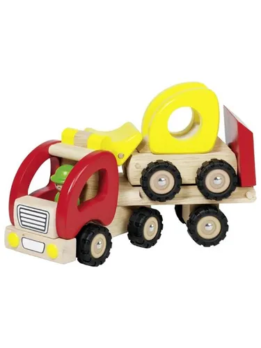 Goki Wooden Truck Low Loader - Holzspielzeug, robust und ideal für kreative Spielstunden mit einer umweltfreundlichen Bauweise.
