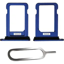 iPHONE 12 MINI SIM KARTEN HALTER TRAY ADAPTER FACH STECKER SLOT CARD + NADEL BLAU - Blau