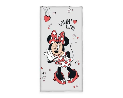 Disney Minnie Mouse Badetuch 70x140 cm - Handtuch aus 100% Baumwolle mit bezauberndem Minnie Mouse Design, ideal für Strand und Schwimmbad. Zertifiziert nach STANDARD 100 by OEKO-TEX für höchste Qualität.
