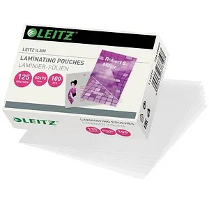 LEITZ Laminierfolien glänzend für Visitenkartenformat 125 micron, 100 St.