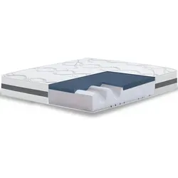 The White Stone Matratze, 90x150 cm, Made in Italy - Ergonomische Kaltschaummatratze für optimalen Schlafkomfort. Die atmungsaktive Struktur sorgt für eine gute Körperhaltung und verhindert Feuchtigkeitsbildung.