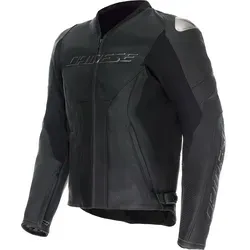 Dainese Racing 5 S26 Lederjacke perforiert - Schwarz - Größe 58 - Sportliche Motorradlederjacke mit optimaler Passform, Lufteinlässen und Aluminiumschlidern für hohen Komfort und Sicherheit. Ideal für warme Tage, bietet sie ausgezeichneten Schutz und Bewegungsfreiheit.