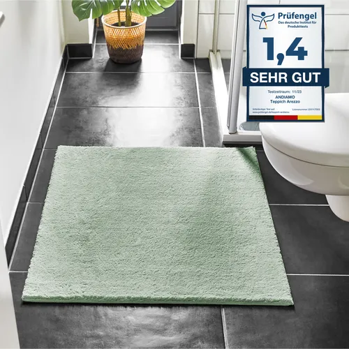 Andiamo Badematte Arezzo - Rutschhemmend & Schnell Trocknend - Badematte mit rutschhemmender Beschichtung, ideal für Sicherheit und Komfort. Aus weichem Polyester, fußbodenheizungsgeeignet und in verschiedenen Farben erhältlich.