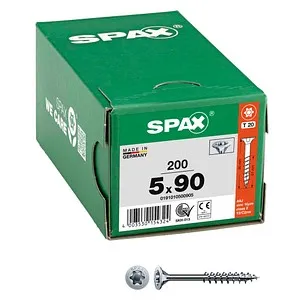 SPAX Universalschrauben T20 Senkkopf WIROX 200 St. - SPAX Universalschrauben T20 Senkkopf WIROX, 5 mm x 90 mm, 200 St.: vielseitige und robuste Befestigungslösung für Ihre Bauprojekte. Mit Senkkopf für bündige Montage und hochwertiger WIROX-Beschichtung für stabile Verbindungen.