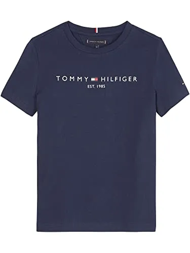 Tommy Hilfiger Kinder Unisex T-Shirt Kurzarm Essential Tee Rundhalsausschnitt, Blau (Twilight Navy), 18 Monate