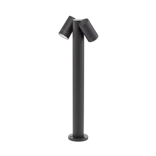 Prios Pollerleuchte Tulimar, dimmbar, Leuchtmittel nicht inklusive, Modern, Aluminium, Glas, dunkelgrau, 2 flammig, GU10, Wegeleuchte