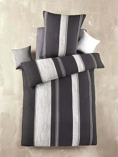 Optidream Bettwäsche Set Mikrofaser 135x200 Polyester Bernhard-Silber schwarz silber, Mikrofaser, 2 teilig, Geschenk Idee Frauen Männer neue Wohnung Hochzeit Frühjahr sale