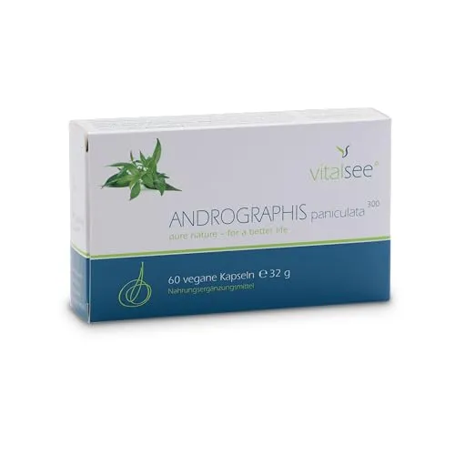 Vitalsee ANDROGRAPHIS paniculata 300 Extrakt – 90 vegane Kapseln – Hochwertiger Extrakt – glutenfrei, laktosefrei, ohne Zusätze – im Blister