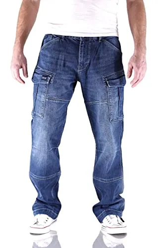 Big Seven Brian Night Blue Cargo Herren Jeans W31/L32 - Stylische Cargo Jeans im Comfort Fit mit Oberschenkeltaschen für optimalen Stauraum. Verstellbare Beinenden und hochwertiges Material für besten Tragekomfort.
