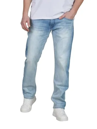Replay Straight-Jeans Herren Grover Denim mit Stretch - Modische Herren Jeans in Light Blue Denim, mit bis zu 2% Stretchanteil für optimalen Tragekomfort und gerade Passform. Ideal für jeden Anlass!