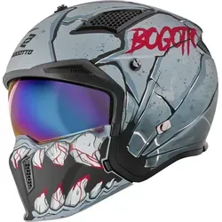 Bogotto Radic Onix 22.06 Helm, schwarz-grau, Größe 2XL für Männer - Robuster Motorradhelm aus HIRP-Material, mit J-Homologation und ECE 22.06 Zertifizierung, ideal für sicheres Fahren.