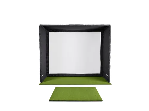 celexon FAIRWAY Professional Golf-Simulator-Abschlagbox 3 × 2,5 × 1,5 m mit 4K-Impact-Tuch 1000037223