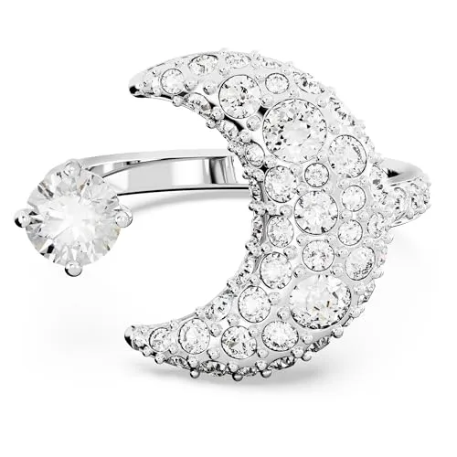 Swarovski Sublima Offener Ring - Eleganter Damenring mit Mond-Motiv und strahlenden Swarovski Kristallen, ideal für jeden Anlass und perfekt kombinierbar.