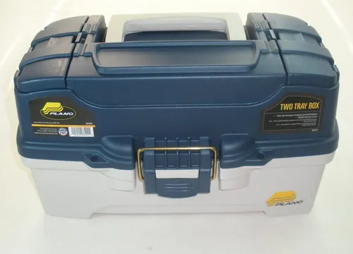 Plano 6202-06 2 Tablett Angelkasten 34.9cmx21cm - Ködereimer, mit zwei praktischen Tabletts für optimale Organisation Ihrer Angelutensilien und Köder.