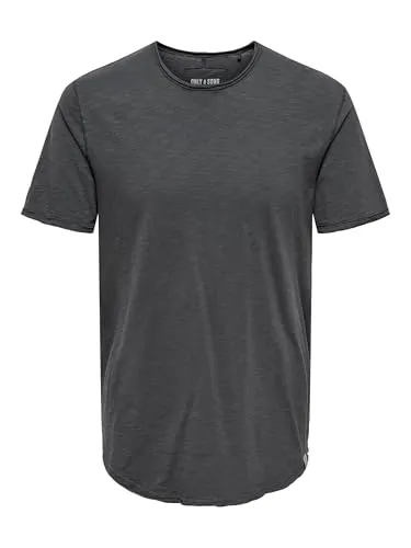 Only & Sons Herren Male T-Shirt Onsbenne Longy Ss Tee Nf 7822 Noos, Grey Pinstripe, L EU