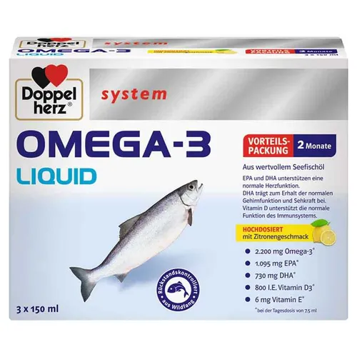 Doppelherz Omega-3 Liquid system Flüssigkeit Inhalt: 450 ml