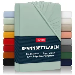 Blumtal Spannbettlaken Bettlaken aus Mikrofaser, Mikrofaser, Gummizug: rundum, (1 Stück) grün 140 cm x 190 cm