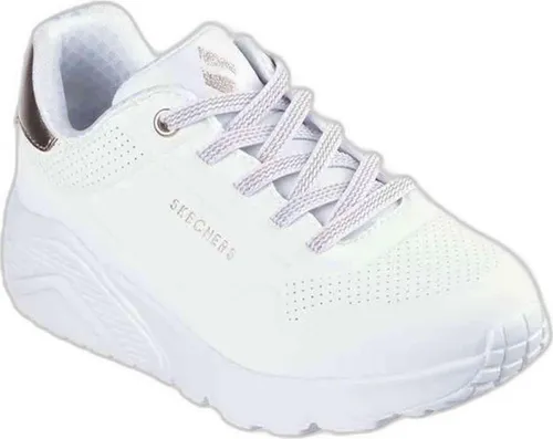 SKECHERS UNO LITE Slip-On Sneaker für Kinder, Gr. 34 - Sportlicher Freizeitschuh aus Lederimitat mit metallic Fersenpatch und Skechers Air-Cooled Memory Foam für optimalen Komfort.