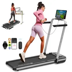 Mobvoi Home Laufband SE - Intelligentes 3-in-1 Klapplaufband - Kompaktes, faltbares Laufband mit 2,5 PS Motor und 12 km/h Höchstgeschwindigkeit. Ideal für effektives Training unter dem Schreibtisch – platzsparend und leise im Betrieb.
