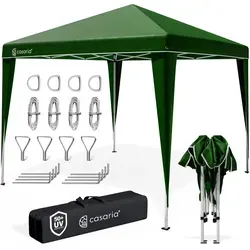 CASARIA Pavillon Capri Popup 3x3m - Höhenverstellbar & Wasserabweisend - Faltpavillon mit einfachem Auf- und Abbau, UV-Schutz 50+, wasserabweisend und inklusive Tragetasche für einfachen Transport.